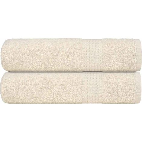 Serviettes de bain FROGN, lot de 2, couleur crème, 100 x 150 cm, 360 g/m²