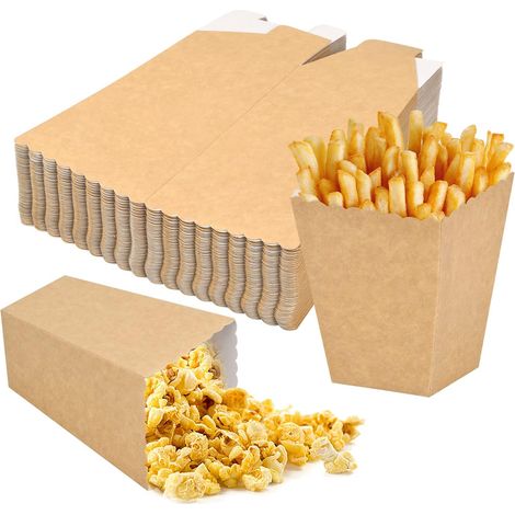Lot de cinquante sachets en carton pour pop corn et confiseries pour cinéma et fêtes accessoire de présentation pour mariage et banquet