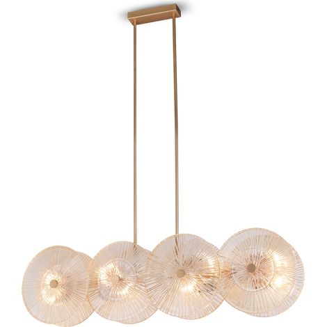 [GEBRAUCHT] B-Ware Maytoni Hängeleuchte Aster LED Pendelleuchte 8-flammig dimmbar gold bernstein (1/2)