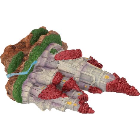Château factice décoratif pour aquarium, couleurs vives, en résine avec ventouse, pour eau douce et eau de mer. (1/5)