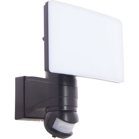 Xanlite – Projecteur mural noir LED 30W – 3000 lumens – IP44 – Détecteur de mouvement pour extérieur – Éclairage puissant et résistant aux intempéries