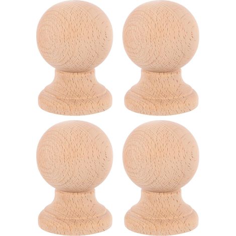 Embouts Décoratifs en Bois 4 Pièces pour Escalier et Tringle