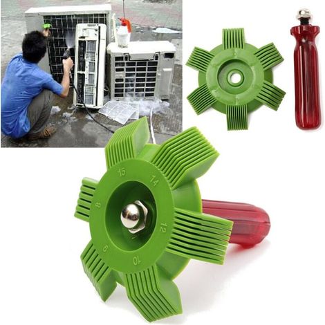 Outil d'Entretien pour Climatiseur - Peigne à Ailettes pour Nettoyer et Redresser le Condensateur/Radiateur, pour Voiture et Maison (1/4)