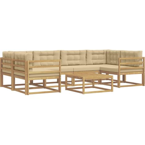 Outdoor Sofa Set with Cushion 5 pcs White and Beige vidaXL (1/5)