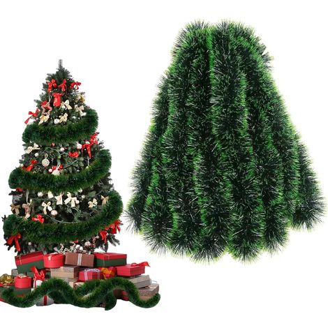 1 guirlande de sapin de Noël de 10 m, guirlande de sapin artificielle moulée par injection, guirlande de sapin vert artificielle comme vraie, guirlande de pin en plastique (1/5)