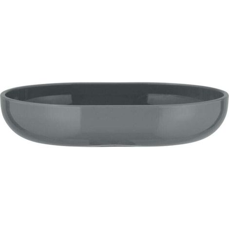 Porte Savon Posa, Support Savon, Plastique sans BPA, 12x2,5x9 cm, gris - chromé