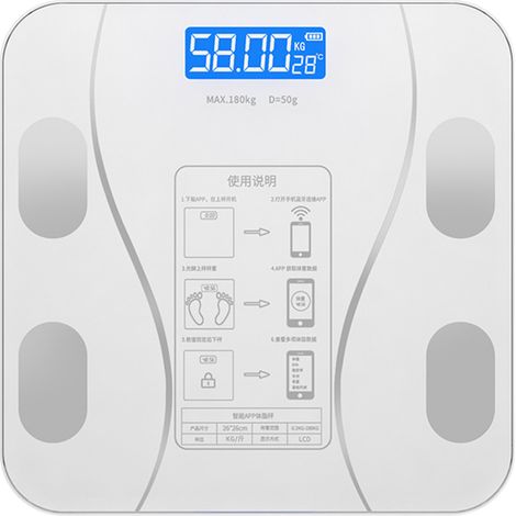 1 Balance électronique, haute capacité 180 kg, mesure impédance, alimentation USB solaire, usage domestique (1/5)