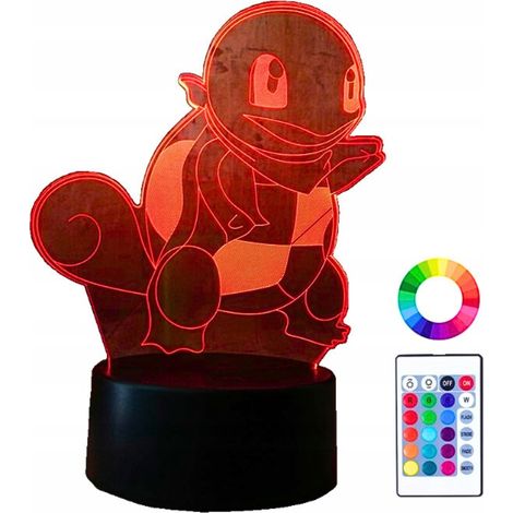 Veilleuse Pokémon Go Tortue Carapuce pour enfants, 16 LED 3D + télécommande (1/5)