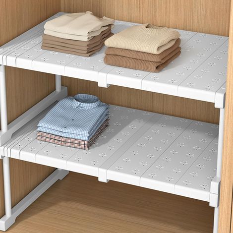 Extensible Séparateur de Support de Rangement, d'Étagère Réglables, Armoires Télescopiques, Organisateur de Placard, Largeur 24 cm, Hauteur 22 cm, Longueur Réglable 47-68 cm (1/5)