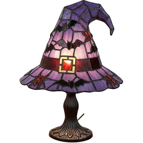 Lampe de table chapeau de sorcière RUIYUE, décoration lumineuse chapeau de sorcière, lampe de table gothique chapeau de sorcier, charmante décoration de table LED chapeau de sorcière pour chambre à co (1/5)