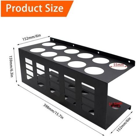 Support Cartouche Silicone, Support De Tube De Calfeutrage Mural, Support De Tube À Essai En Métal Durable, Support Mural pour Tubes pour Espace de Travail, Contenir 11 Tubes De Calfeutrage (1/5)