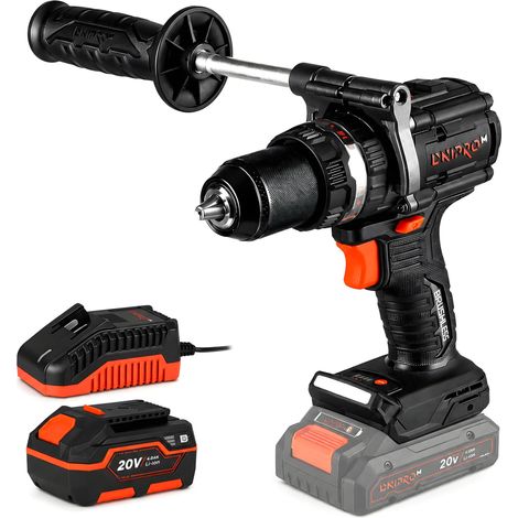 Dnipro-M Taladro Atornillador a Batería 20V Sin Escobillas, 160 Nm, Portabrocas 13mm, Solo 1,1 kg - CD-202BC ULTRA + Batería 4.0Ah + Cargador (1/5)
