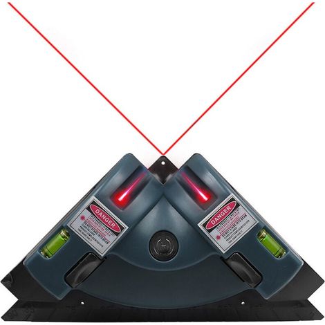 Niveau laser à projection à angle droit, boîtier plastique intégré, niveau laser infrarouge à ligne horizontale et verticale, niveau de carrelage, mesureur d'angle laser, bleu (1/5)