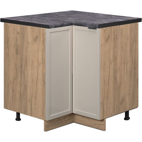 Muebles bajos esquineros Fame-Line, GrisBeige, 80.5 cm , ET Antracita, Vicco (1/5)