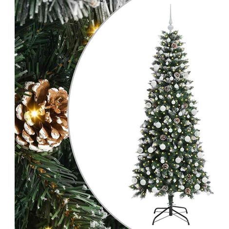 Sapin de Noël，Arbre de Noël artificiel avec 300 LED Vert 76 x 76 x 180 cm CFW82732 (1/5)