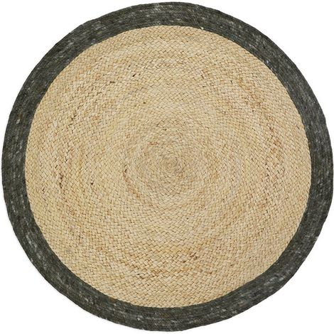 Tapis de Salon en Jute et Laine Tissé Main - Tapis Naturel Vert Olive - Taille M - PANGIVO (1/5)