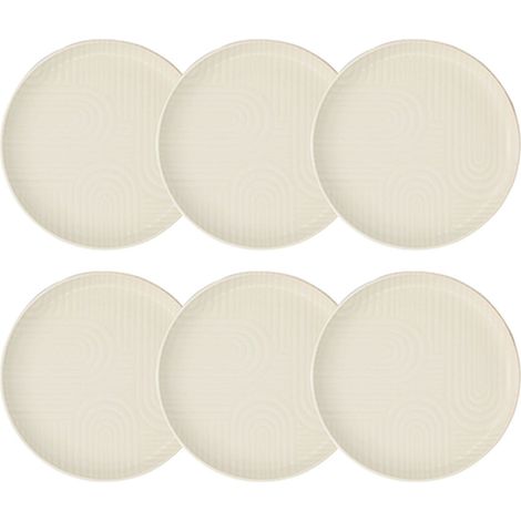 Lot de 6 assiettes à dessert 20cm en grès, DUNE (1/3)
