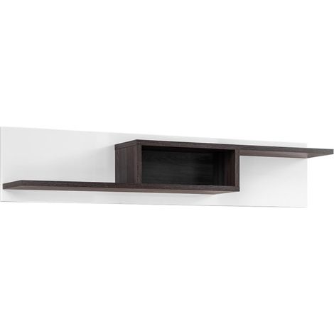 Étagère Murale "Cross" 150cm Naturel & Blanc (1/3)