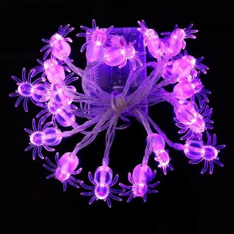 Guirlande Lumineuse - Araignée - 2.9M - 20 LED - Pourpre - Décoration Halloween Extérieur (1/4)