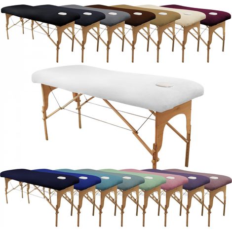 Drap housse de protection en éponge pour table de massage - Blanc - Vivezen