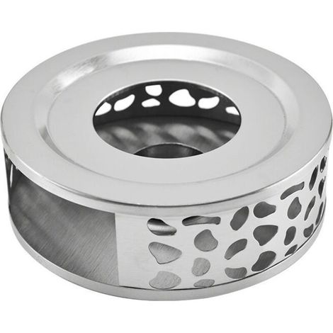 Scalda-teiera rotondo in acciaio inox – portacandele per tè, caffè o latte – per uso interno/esterno – 1 pezzo
