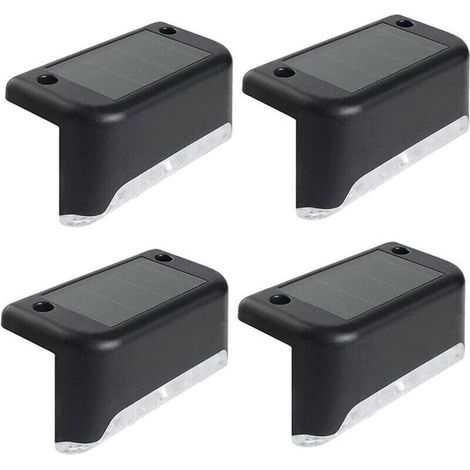 UlisemLot de 4 lampes solaires à LED pour terrasse, jardin, allée, escaliers, clôture, étanches IP65