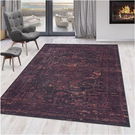 Tapis vintage rayé lavable en machine rouge Casa Rouge 80x150 (1/5)