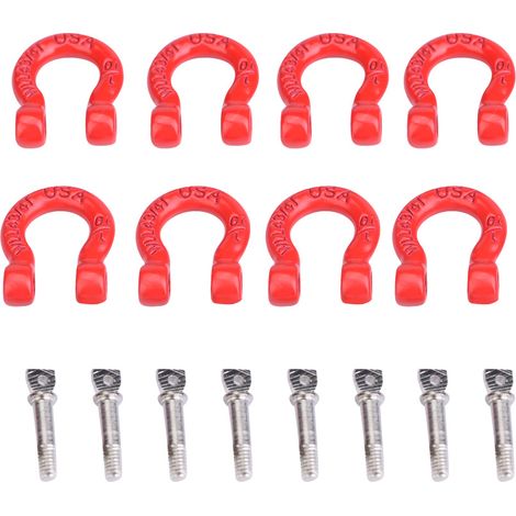 8Pièces Pièces d'Assemblage Mousqueton Métal de Remorquage Sauvetage Verrouillage pour Voiture RC Crawler (1/5)