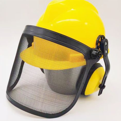 Visera de malla de acero ZOLGINAH y orejeras ajustables, protección para la cara, la frente y los oídos (1/3)