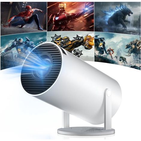 Miniproyector 4K inteligente - para iOS y Android, WiFi 6 y Bluetooth 5.4 – Cine en casa – Blanco (1/5)