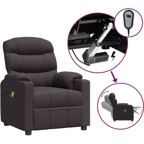 Fauteuil de Salon,Chaise,Fauteuil électrique de massage Marron foncé Tissu CFW548797 (1/5)