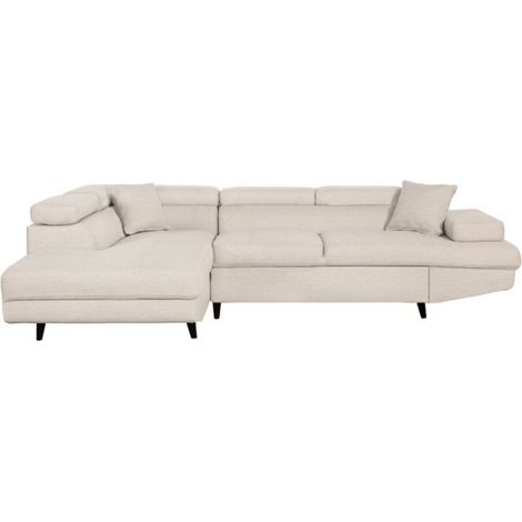 Canapé d'Angle Gauche Convertible "Tean" 271cm Beige & Noir (1/5)