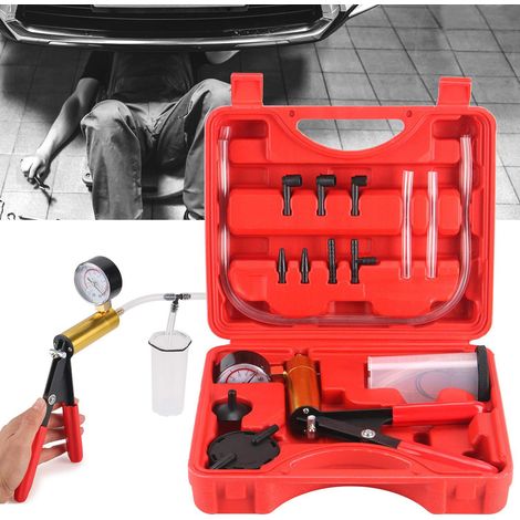 Kit de purge de freins 2 en 1 avec pompe à vide manuelle et étui, outil pour freins et embrayage, purge soignée et rapide (1/5)