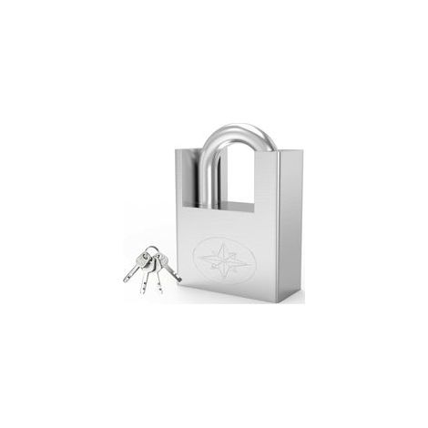 Cadenas robuste 60 mm haute sécurité, extérieur, imperméable, antirouille, avec 4 clés, manille fermée –