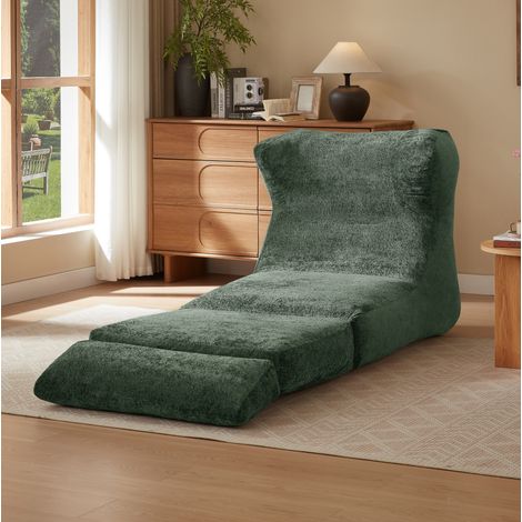 Poltrona convertibile in chaise longue 90 x 118 x 86 cm, verde, in schiuma DESVIAE (1/5)