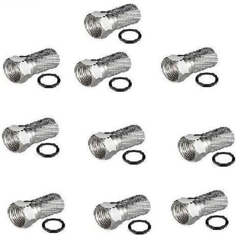 LOT DE 10 FICHES F 7MM AVEC JOINT TORIQUE CONNECTEUR SATELLITE HD ME