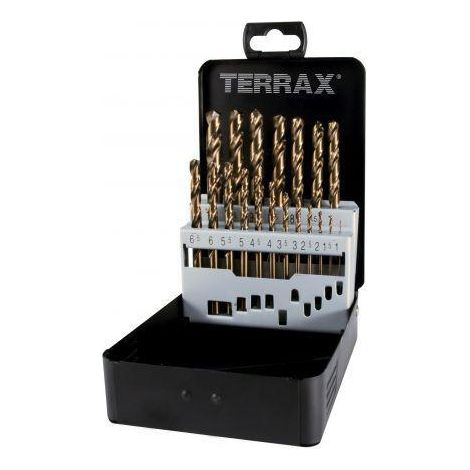 terrax-a215215-juegos de 25 brocas din 338 tipo n hss-co 5 rectificadas