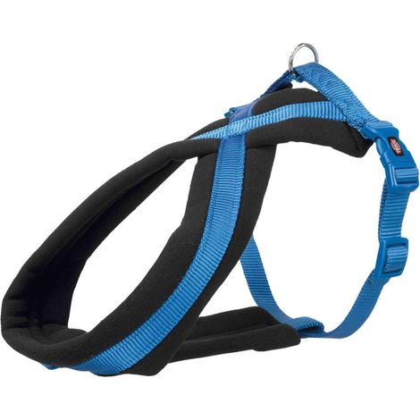 TRIXIE PREMIUM HARNESS WITH FLEECE PADDING, S TO M, 40-60 CM X 25 MM, BLUE