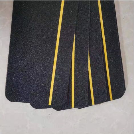 5 bandes de roulement d'escalier antidérapantes, réfléchissantes, adhésif haute traction, pour bois/carrelage/béton/métal/verre (1/4)