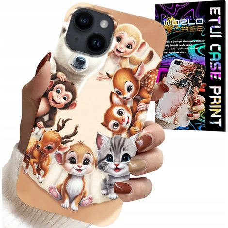 Custodia per iPhone 13 - retro per bambini con animali della foresta (1/5)