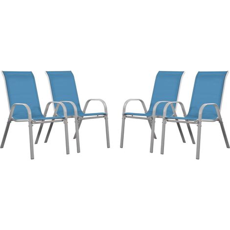 Gartensessel Textilen Cordoba - Phoenix - Blau - 4er-Set