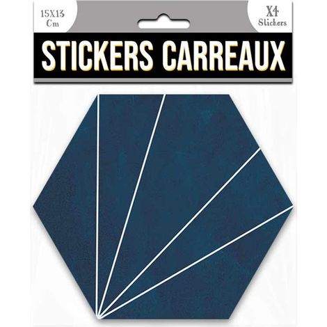 Ensemble de 4 stickers hexagone lignes