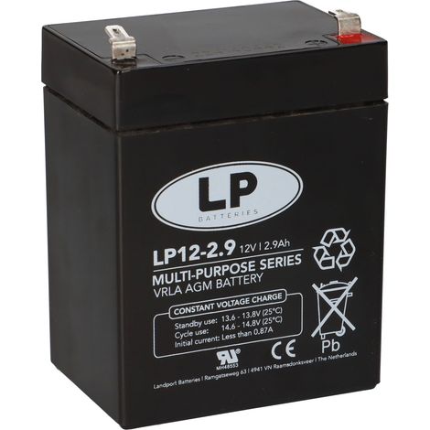 Landport Bleiakku 12V 2,9Ah AGM Batterie NSA LP12-2,9 T1 (1/5)