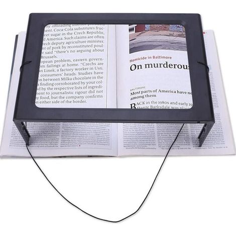 Reading Magnifier with 4 Illuminated LEDs, for the Visually Impaired, Elderly, and Sewing, 270x205x110mm (1/5)