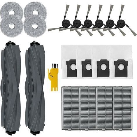 Kit accessoires pour dreame L40 Ultra / X40 Ultra Complete/Mova P50 Pro Ultra Robot Aspirateur 20 Packs 2 Brosses principales, 4 Filtres, 6 Brosses latrales, 4 Serpillires, 4 Sacs (1/5)