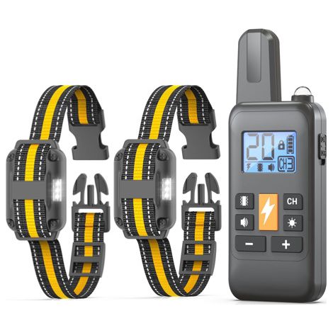 Collier de dressage pour chien télécommande 800M étanche IP67 3 modes choc vibration sonore lumière flash réglable (1/5)