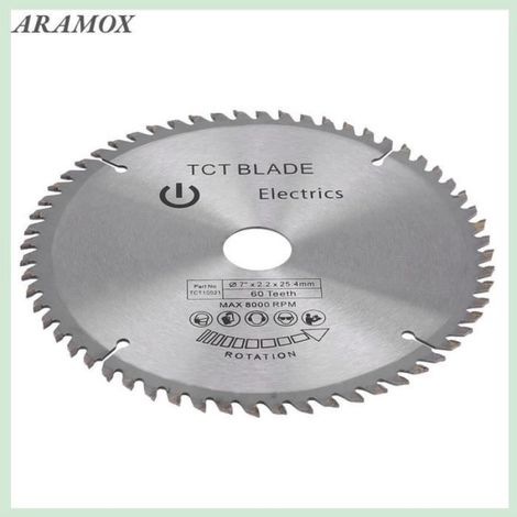 Lame de scie 180 mm Disque de coupe 60 dents lame circulaire de scie métallique de découpe des lames scie circulaires pour bois en (1/3)