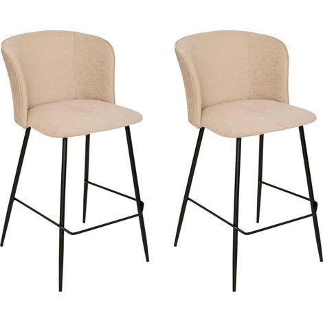 Lot de 2 Chaises de Bar "Jasny" 91cm Beige (1/5)