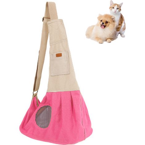 Sac à dos de voyage en toile pour chiens et chats, sac bandoulière tendance et portable pour animaux de compagnie (1/4)