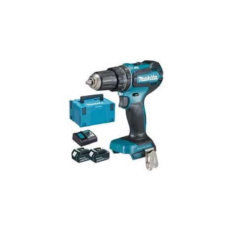 TRAPANO AVVITATORE PERCUSS. 2 VEL. 2 BATT. LITIO 18V 5AH (DHP485RTJ)  2 batterie LIION da 5,0 Ah    MAKITA